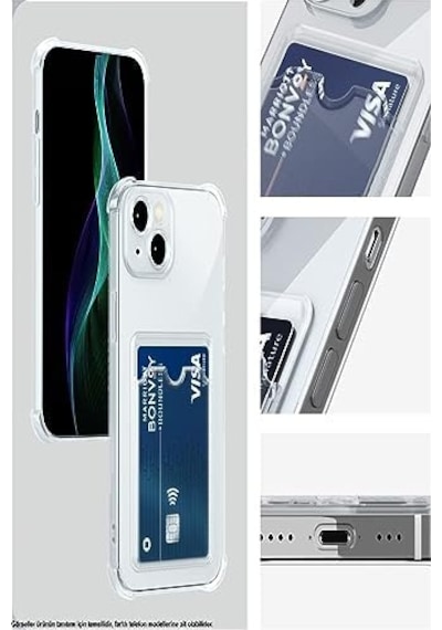 Galaxy S21 Fe Kapak Kamera Korumalı Kartlıklı Darbe Emici Özellikli Şeffaf Silikon Kılıf 6998