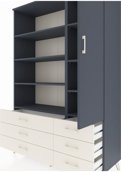 Hyperion Dolap 8 Raflı 6 Çekmeceli Tek Kapaklı 132x44x195 Antrasit-antrasit/aytaşı Antrasıt/aytası Hyperion Dolap 8 Raflı 6 Çekmeceli Tek Kapaklı 132x44x195 Antrasit-antrasit/aytaşı Antrasıt/aytası