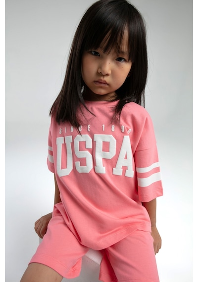 U.S. Polo Assn. U.s. Polo Assn Kız Çocuk Pembe Bermuda Takım Us2091-c-v2 Pembe