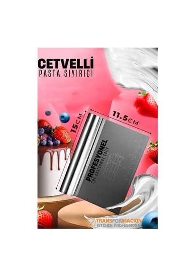 Pasta Spatulası - Profesyonel Hamur Sıyırıcı - Ölçü Cetvelli Pasta Hamur Spatulası Siyah