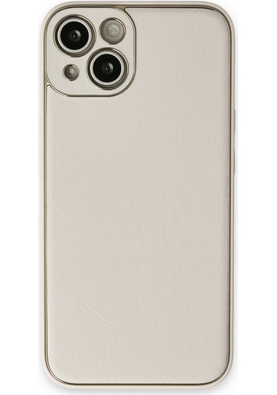 Flzdgnkr 3 Newface Apple Uyumlu iPhone 14 Plus Kılıf Coco Deri Silikon Kapak - Beyaz
