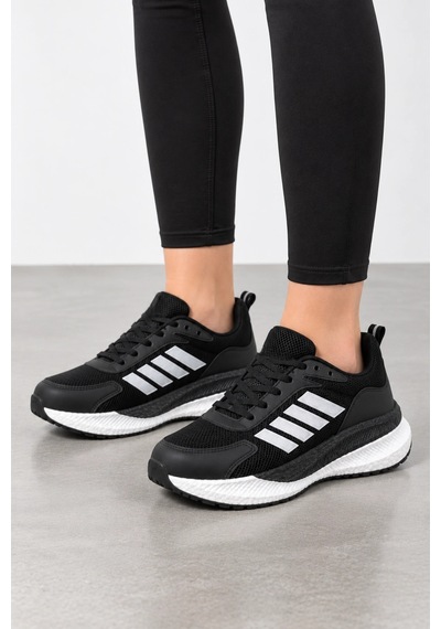 Ht Hotin Void Kadın Bağcıklı Günlük Sneaker Spor Ayakkabı - Siyah