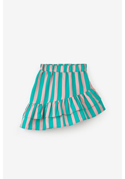 Le Mabelle Mint Çizgili Kız Çocuk Crop Etek İkili Takım - Cora Mint