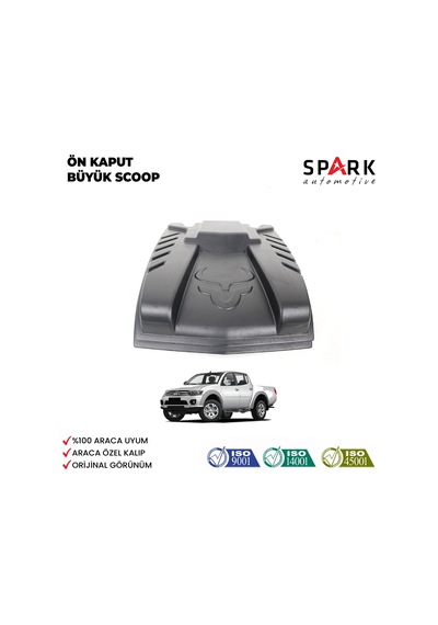 Mitsubishi L200 2007-2015 Yıl Aralığı Uyumlu Ön Kaput Büyük Scoop Siyah