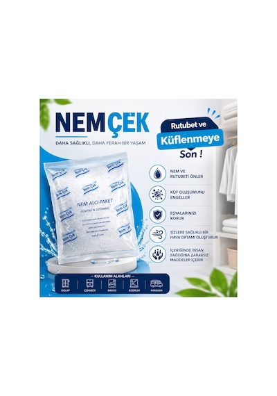 Nemçek Nem Alıcı Rutubet Giderici Küf Önleyici Koku Giderici Korozyon Önleyici 2500 Gr 10 Paket