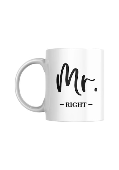 Mr. Ve Mrs. Baskılı Çift Kupası Hediyelik Çay Kahve Kupası 2 Adet Beyaz - Çok Renkli
