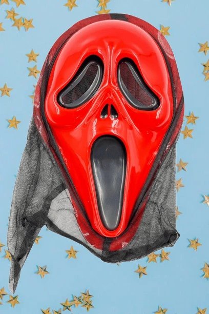 Halloween Maske Çığlık Arkası Tüllü Kırmızı Diğer