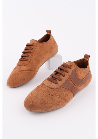 Muggo Vibe Bağcıklı Günlük Kadın Sneaker Spor Ayakkabı Taba