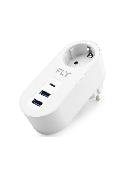 Topraklı Termal Akım Korumalı Priz Adaptörü 2 Usb 1 Type-c 3400-01