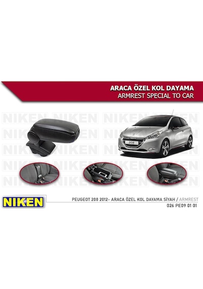 Peugeot 208 Kol Dayama Kolçak Vidasız Konsol Niken