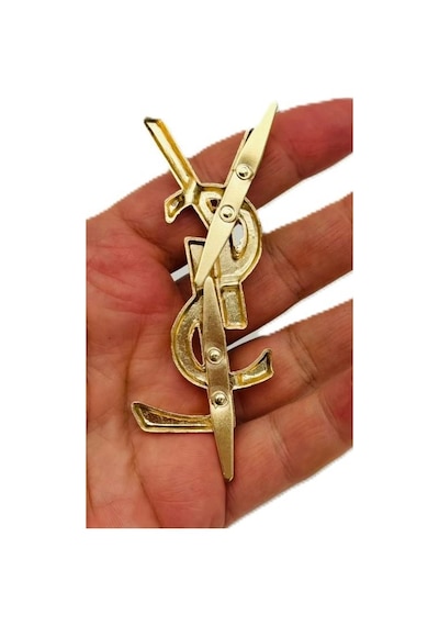Çanta Aksesuar 7x3 Cm Gold Ysl Metal Plaka Etiket Süs