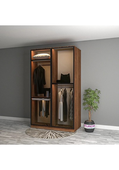 Santiago Reflekte Camlı Gardrop Mdf Siyah Santiago Reflekte Camlı Gardrop Mdf Siyah
