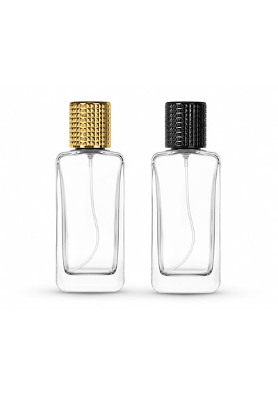 20 Adet Boş Cam Parfüm Şişe, 80 Ml Dikdörtgen Model, Şeffaf