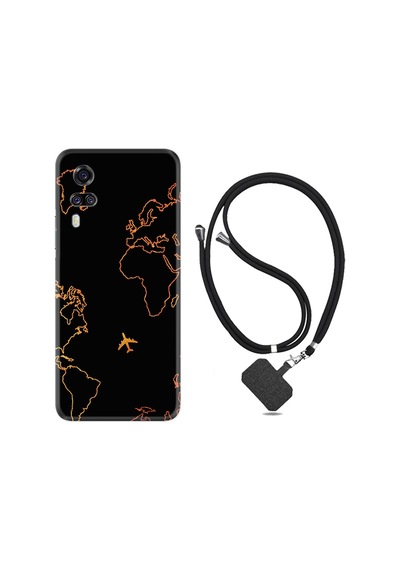 Vivo Y51 Kılıf Boyun Askılı Harita Ve Uçak 1777