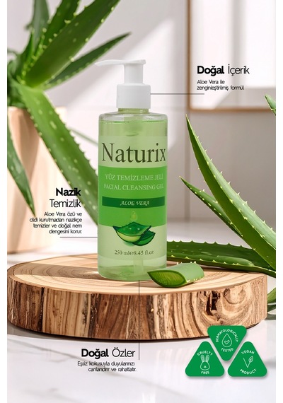 Naturix Aloe Vera Özlü Canlandırıcı Yüz Temizleme Jeli 250 ML