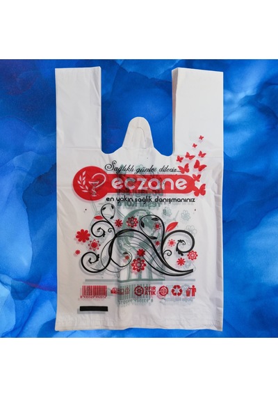 Bio Eczane Poşeti Baskılı Mini Atlet Poşet 22X35 Cm 1000 Adet