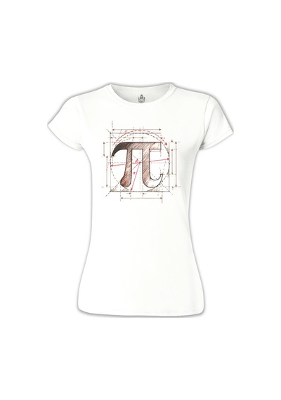 Matematik - Pi 19 Beyaz Kadın Tshirt 001