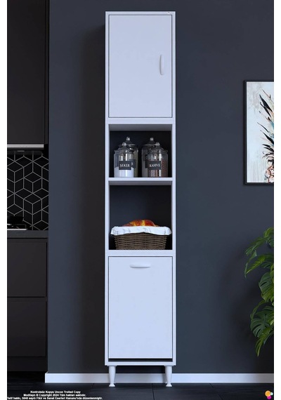 Asel 45 Cm Sepetli Çok Amaçlı Mutfak Kiler Dolabı Banyo Kirli Çamaşır Oyuncak Dolabı Beyaz 45x213x32 Asel 45 Cm Sepetli Çok Amaçlı Mutfak Kiler Dolabı Banyo Kirli Çamaşır Oyuncak Dolabı Beyaz 45x213x32