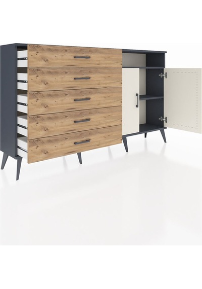Arges Konsol 2 Raflı 5 Çekmeceli 2 Kapaklı 176x30x99 Antrasit-ayt Antrasit-aytaşı/çam Arges Konsol 2 Raflı 5 Çekmeceli 2 Kapaklı 176x30x99 Antrasit-ayt Antrasit-aytaşı/çam