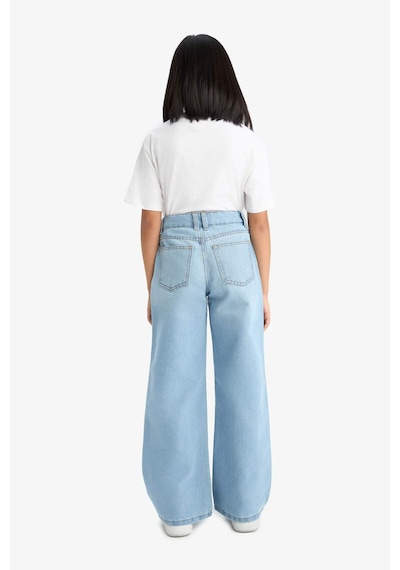 Defacto Kız Çocuk Straight Wide Standart Paça Jean Pantolon E7322a825aunm39 Mavi