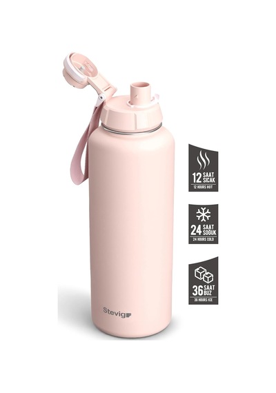 1 Hand Leak-proof Sızdırmaz Çelik Termos 1500 Ml Icy Pink St-255