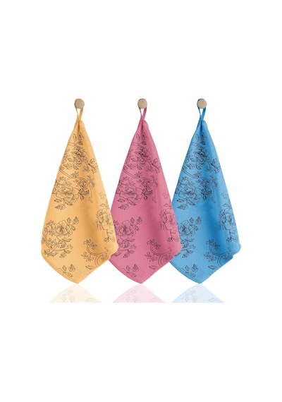 Premium Kalite Desenli Kadife Mutfak Bezi Leke Tutmaz-koku Yapmaz X3 Adet 30x40cm Mixed