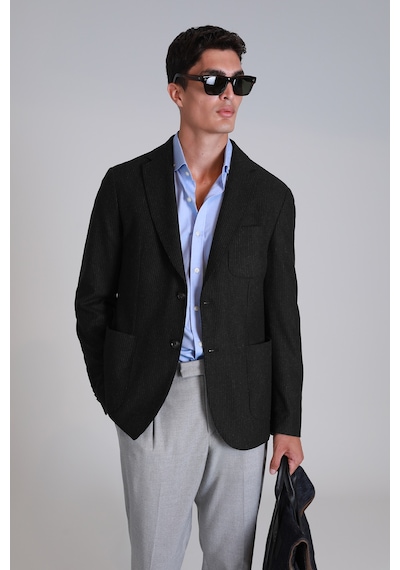 Lufian Dor Spor Erkek Blazer Ceket Slim Fit Siyah Siyah 112140204100100 Siyah