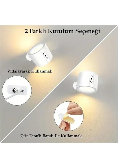 Ledx Al-sk-bd80a Çift Yönlü Kumandalı Duvar Aplik Çalışma Lambası 3000k-4000k-6500k