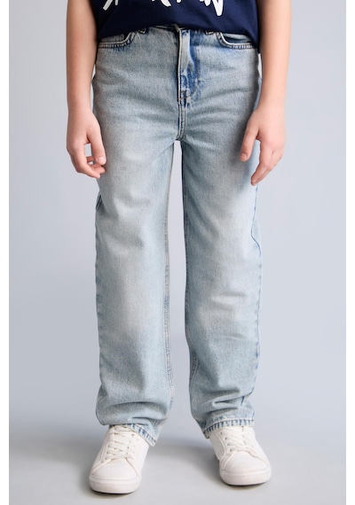 Defacto %100 Pamuk Loose Fıt Düz Paça Açık Mavi Jean Pantolon Erkek Çocuk H2152a826aunm39 Mavi-nm39