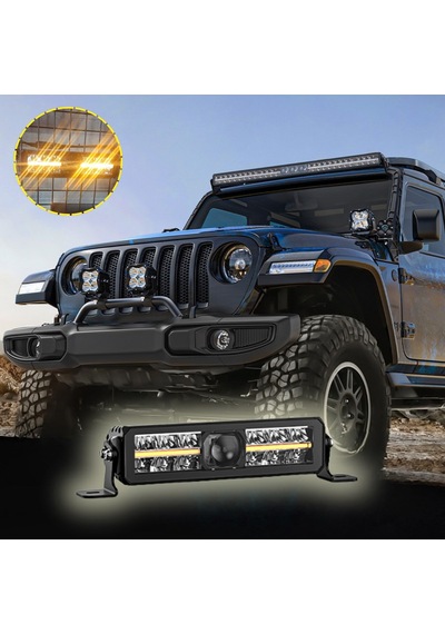 Off-road Premium 30 Cm Tampon Kaput Led Bar Beyaz Işık Projektör Drl Gündüz Led Metal Gövde 12-24v