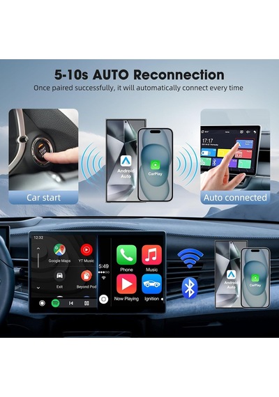 Carplay Ve Android Auto Kablosuz Multimedya Adaptörü Cps
