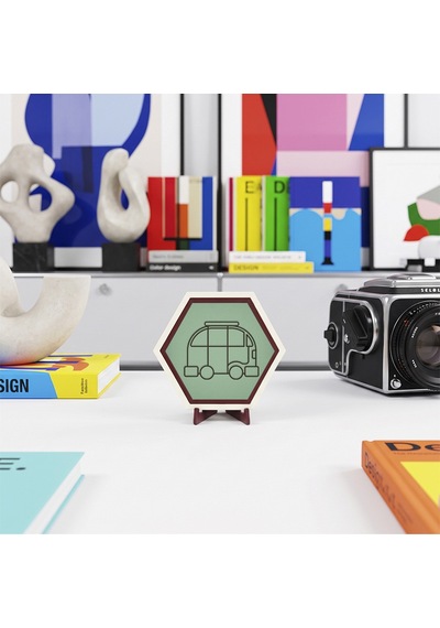 Gezgin Ruhlu Karavan Temalı Dekoratif Masaüstü Süsü Çalışma Masalarınıza Modern Ve Estetik Bir Dokunuş Sunan Tasarım 10x10 Cm, Açık Yeşil