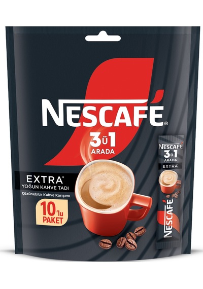3ü1 Arada Extra Çözünebilir Kahve 16,5g 10'lu Paket 10x4 Diğer