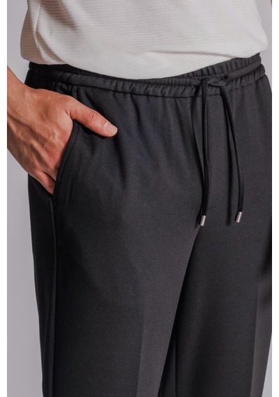 Braccas Erkek Yandan Cepli Beli Lastikli Relaxed Fit Jogger Pantolon Siyah Siyah