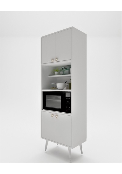 Floradesign Lavin180 Çok Amaçlı Dolap /fırın Dolabı /çok Aaçlı Mutfak Dolabı / Organizeri Beyaz
