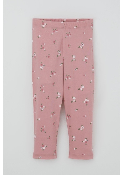 Breeze Kız Çocuk Kısa Kollu Taytlı Takım Çiçek Desenli 1.5-5 Yaş , Ekru