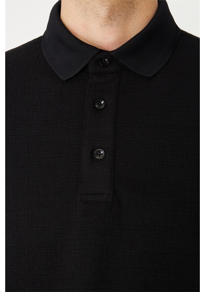 Siyah Polo Yaka T-shirt Siyah