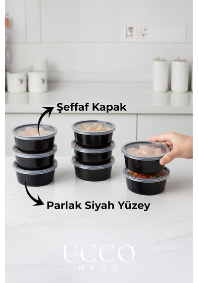 10'lu 350 Ml Kıyma Et Sos Kemik Suyu Sebze Saklama Kabı Sızdırmaz Mikrodalga Buzluk Düzenleyici Siyah