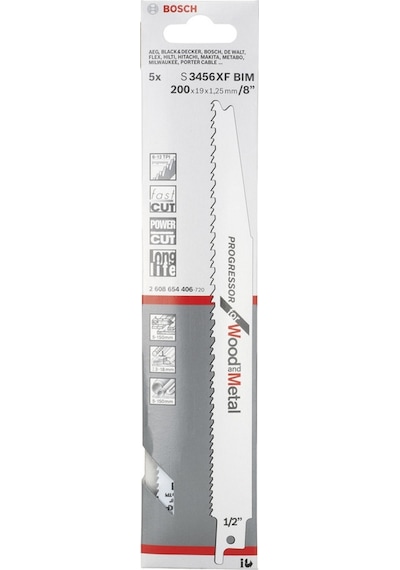 Bosch S 3456 XF Progressor For Wood and Metal Panter Bıçağı 5'Li - 2608654406