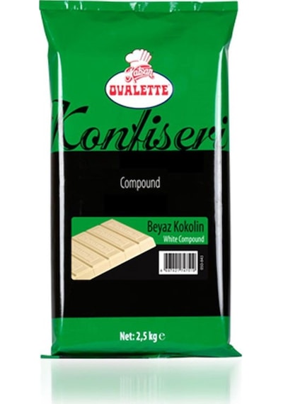 Katsan Ovalette Konfiseri Beyaz Kokolin Çikolata 2500 G