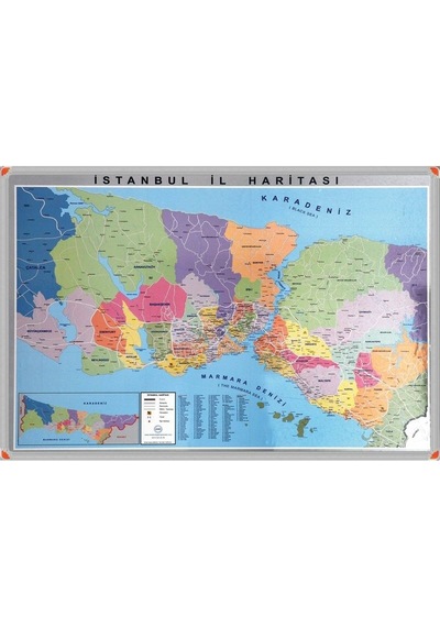 İstanbul Haritası Alüminyum Çerçeve Standart