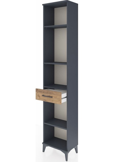 Arges Dolap 4 Raflı Tek Çekmeceli 44x30x221 Antrasit-çam Antrasit