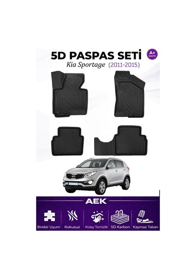 Kia Sportage 2011-2015 Araca Özel Havuzlu "karbon" Paspas Takımı