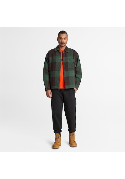 Timberland Fleece Lined Check Overshirt Erkek Gömlek-34629 Yeşil