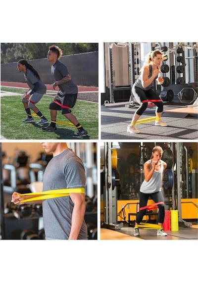 5 Li Egzersiz Direnç Bandı Seti Pilates Fitness Yoga Ve Antrenman Elastik Bantları Diğer