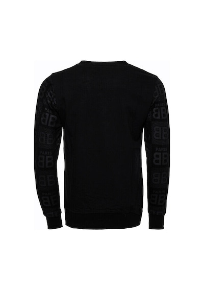 Siyah Taşlı Desenli Sweatshirt - Wessi Siyah