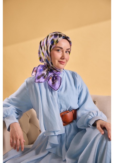Silk Home Twill İpek Eşarp Noiré Eflatun 90x90 Çok Renkli