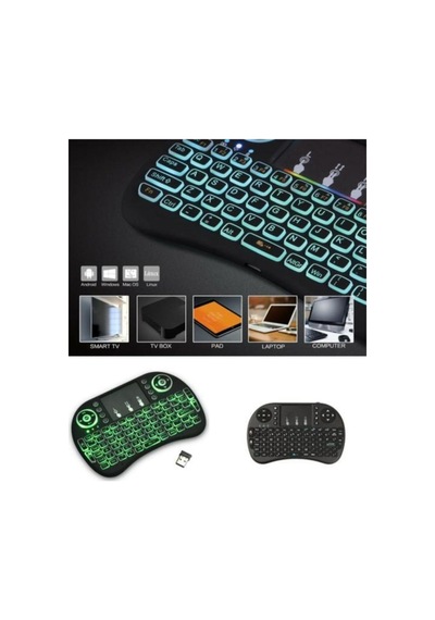 Zhltools Işıklı Mini Klavye Mouse Smart Tv Box Pc Şarjlı Oyuncu Klavye