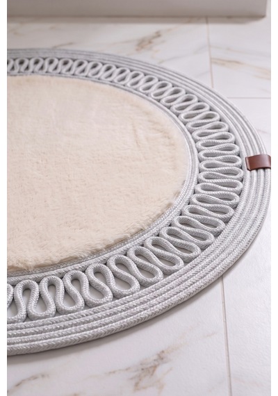 Banyo Paspası Takımı 60x100+40x60 Cm İç Trikot Bej & Gümüş