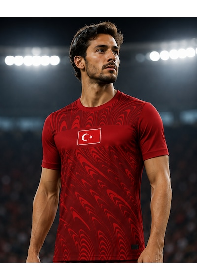 Sportech Yeni Türkiye Forması Tek Üst Tek Kelime Isim Ve Numara Yazılır K2026 Kırmızı - Beyaz